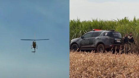 Com drones e helicóptero, polícia faz cerco após assalto com reféns em propriedade rural na região