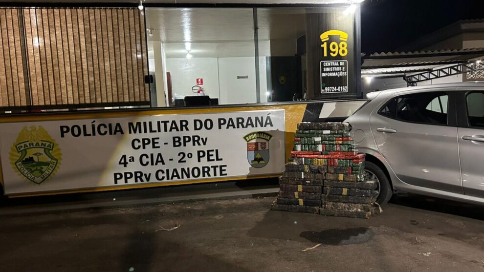Após fuga na PR-323, polícia apreende mais de 230 quilos de maconha na região; vídeo