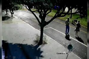 Vídeo mostra casal empurrando sofá onde corpo foi encontrado no Paraná