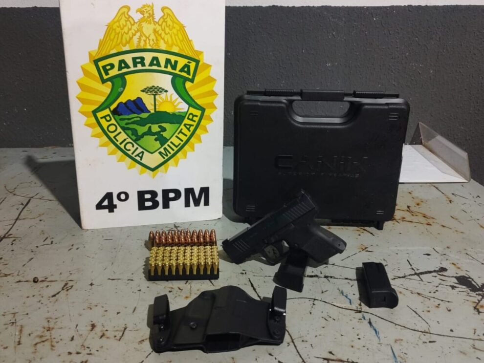 Motorista de carro de luxo é preso com pistola 9mm ao sair de boate de entretenimento adulto em Maringá