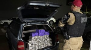 Mais de 60 quilos de maconha são apreendidos após fuga de motorista na região de Marialva