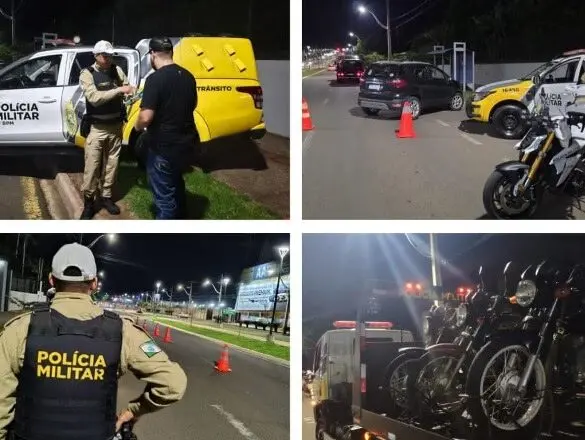 Operação em avenida de bares de Maringá remove 12 veículos durante fiscalização de trânsito