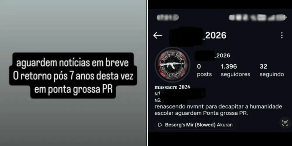 Filho de traficante é preso por fazer ameaças de massacres em escolas no Paraná