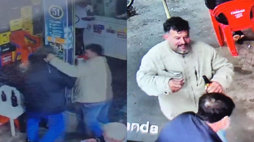 Foragido por matar ex-agente prisional a facadas em bar de Maringá tem foto divulgada pela polícia; câmeras registraram o crime
