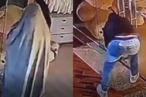 Vídeo mostra ladrão usando coberta para invadir loja infantil em Maringá
