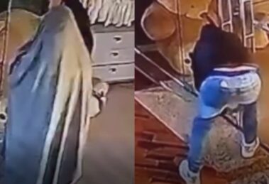 Vídeo mostra ladrão usando coberta para invadir loja infantil em Maringá