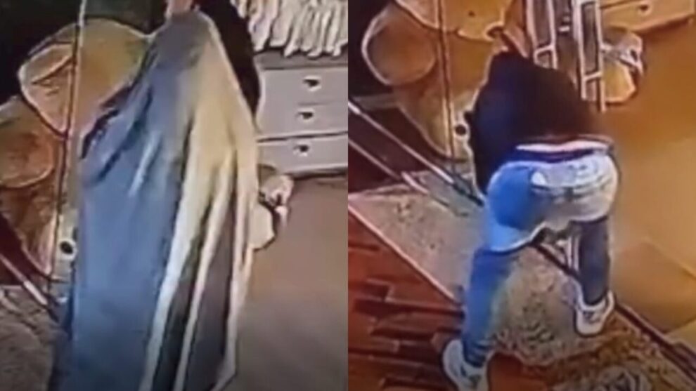 Vídeo mostra ladrão usando coberta para invadir loja infantil em Maringá