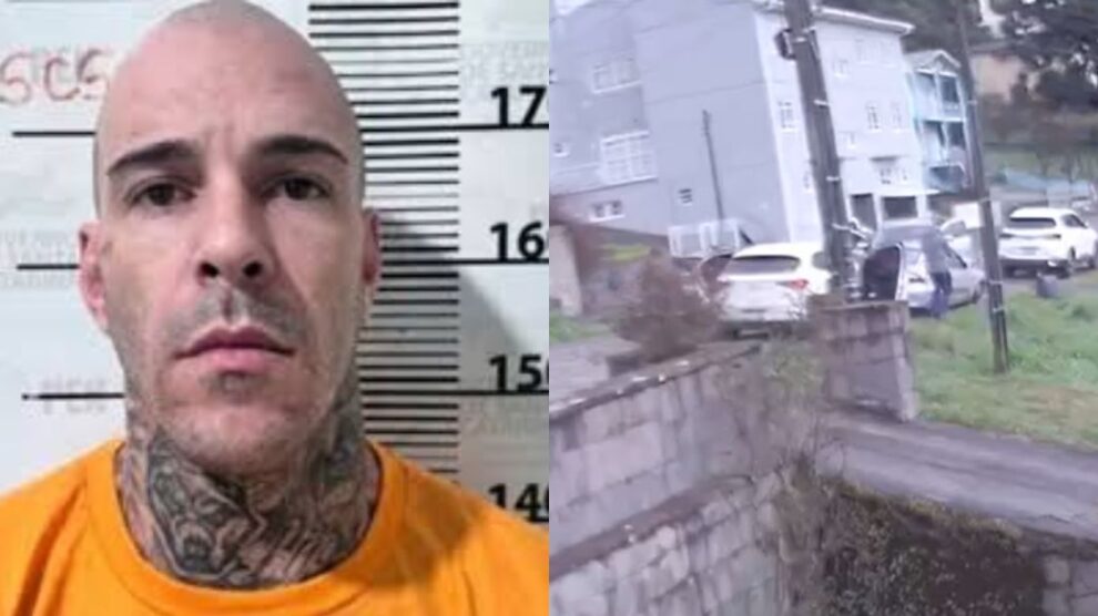VÍDEO: Câmera filma momento que foragido tenta atropelar policiais e tem carro metralhado 
