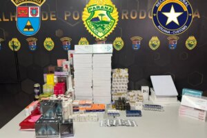Duas pessoas são presas transportando mais de R$ 500 mil em mounjaro e anabolizantes contrabandeados na região de Maringá