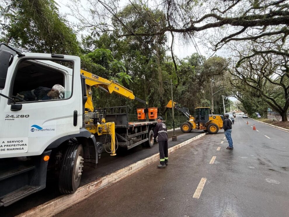 Temporal arranca novo pedaço da pista emborrachada do Parque do Ingá