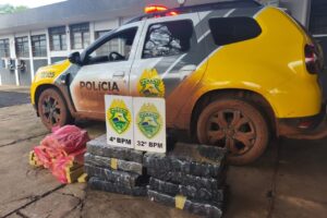 Perseguição, tiros e helicóptero: PM apreende 130 kg de maconha e prende suspeito na região de Maringá