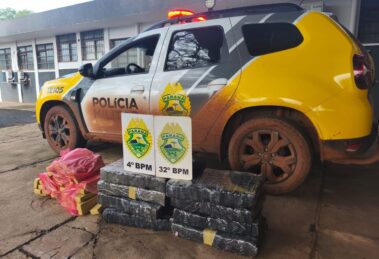 Perseguição, tiros e helicóptero: PM apreende 130 kg de maconha e prende suspeito na região de Maringá