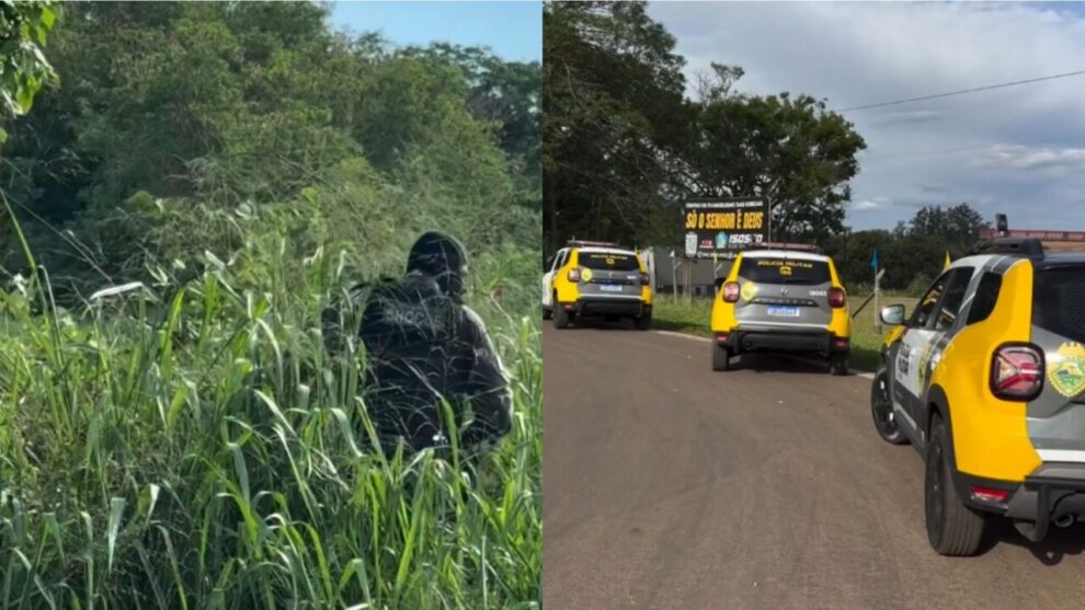Polícia faz cerco em área de mata para localizar padrasto acusado de matar enteada um dia após aniversário de 14 anos, na região de Maringá