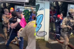 Vídeo mostra momento em que 13 crianças são resgatadas de creche no Paraná